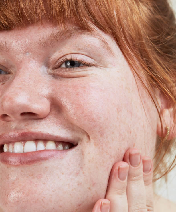 Woman using Prebiotic Inulin skincare product